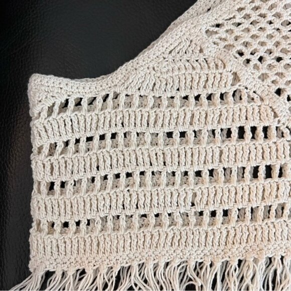 One Teaspoon Husk Bodice Crochet Halter Top Cropped with Fringe Sz S - Picture 5 of 12